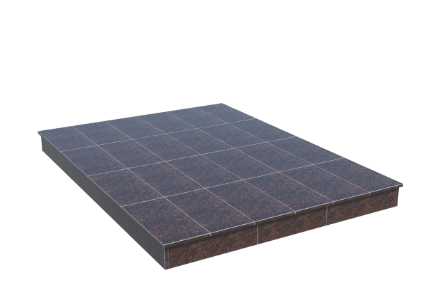 Площадки на могилу в Иваново | Площадка с вертикальной (15 см) облицовкой Дымовским гранитом