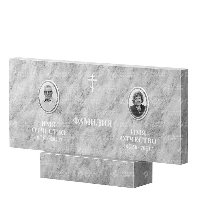 Памятники из мрамора в Иваново | Двойной мраморный памятник, прямой