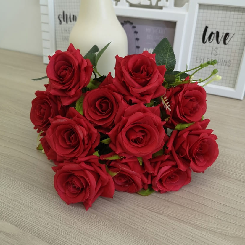 Искусственные цветы в Иваново | Цветы искусственные «Розы острые», красные, букет