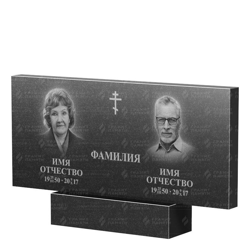 Памятники из гранита двойные в Иваново | Двойной гранитный памятник, прямой