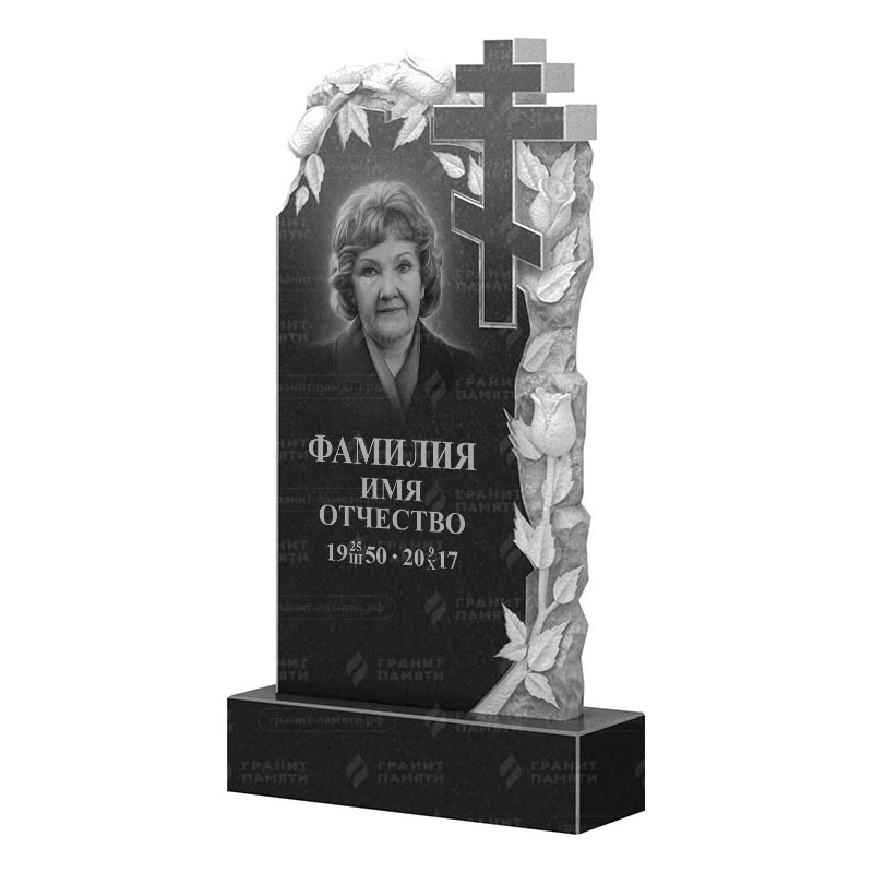 Памятники из гранита с цветами в Иваново | Гранитный памятник ФГ-088