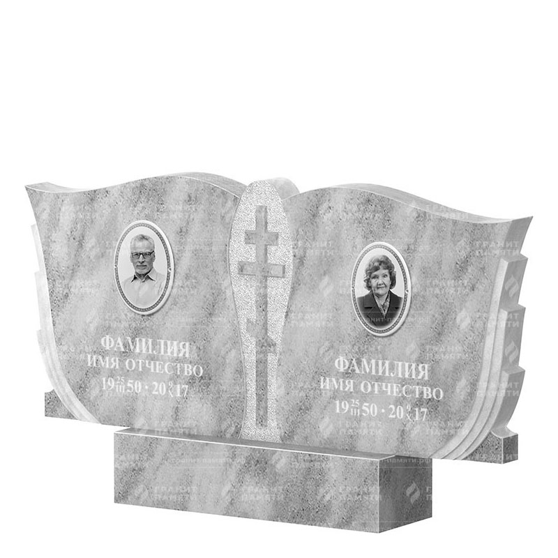 Памятники из мрамора в Иваново | Двойной мраморный памятник ФМ-136