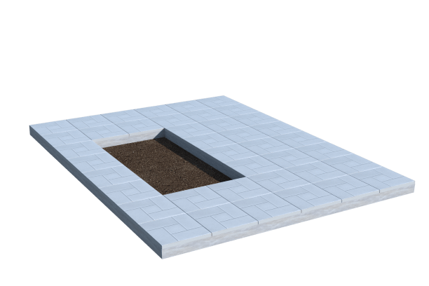 Площадки на могилу в Иваново | Площадка с тротуарной плиткой (под цветник)