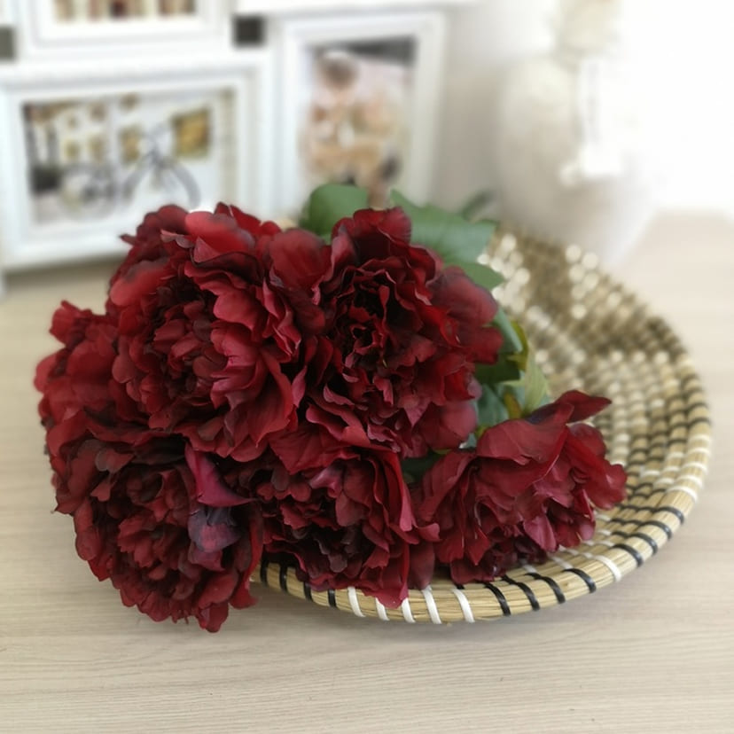 Искусственные цветы в Иваново | Цветы искусственные «Пионы», бордовые, букет