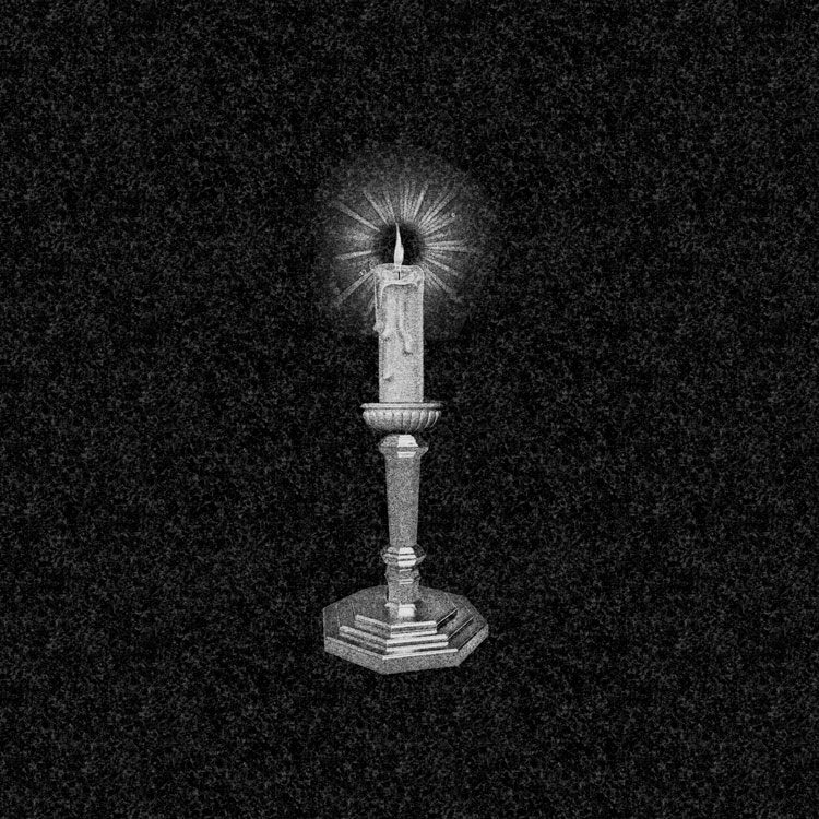 Свечи | Рисунок горящая свеча в подсвечнике с шестигранным основанием, СВ-003