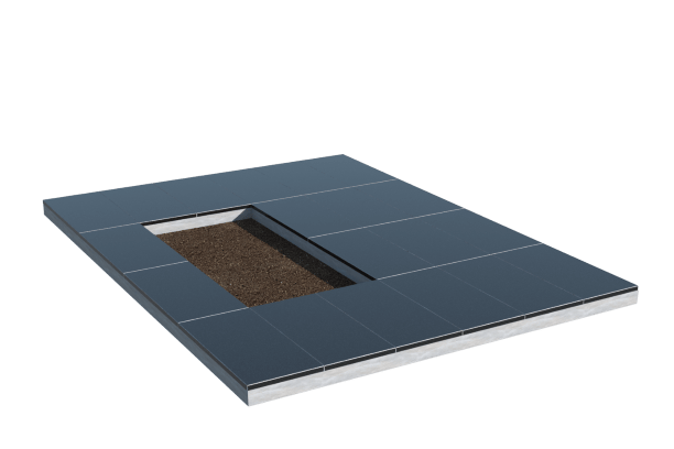 Площадки на могилу в Иваново | Площадка с облицовкой гранитом Габбро (под цветник)