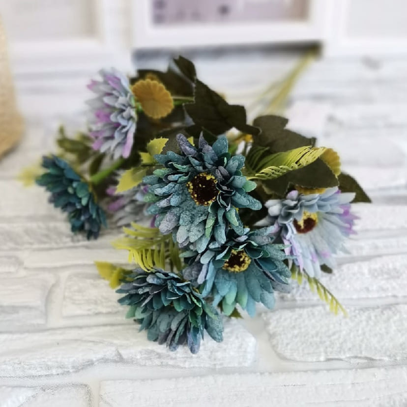 Искусственные цветы в Иваново | Цветы искусственные «Ромашки», фиолетово-голубые, букет