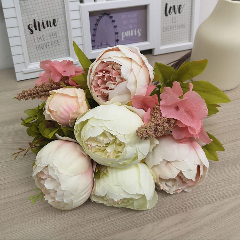 Искусственные цветы в Иваново | Цветы искусственные «Пионы», молочно-розовые, букет