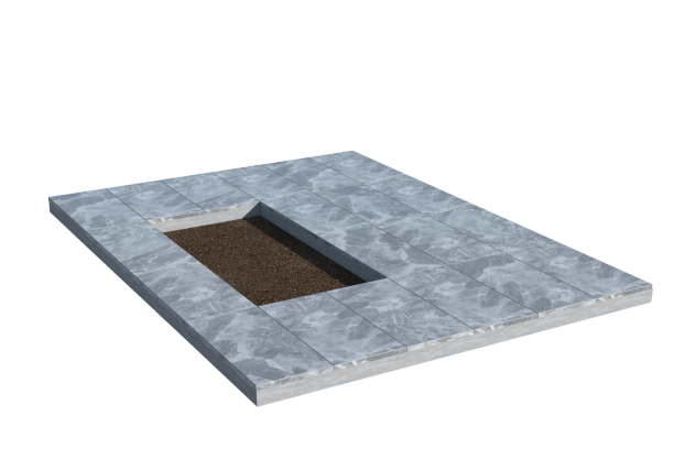 Площадки на могилу в Иваново | Площадка с мраморной облицовкой (под цветник)