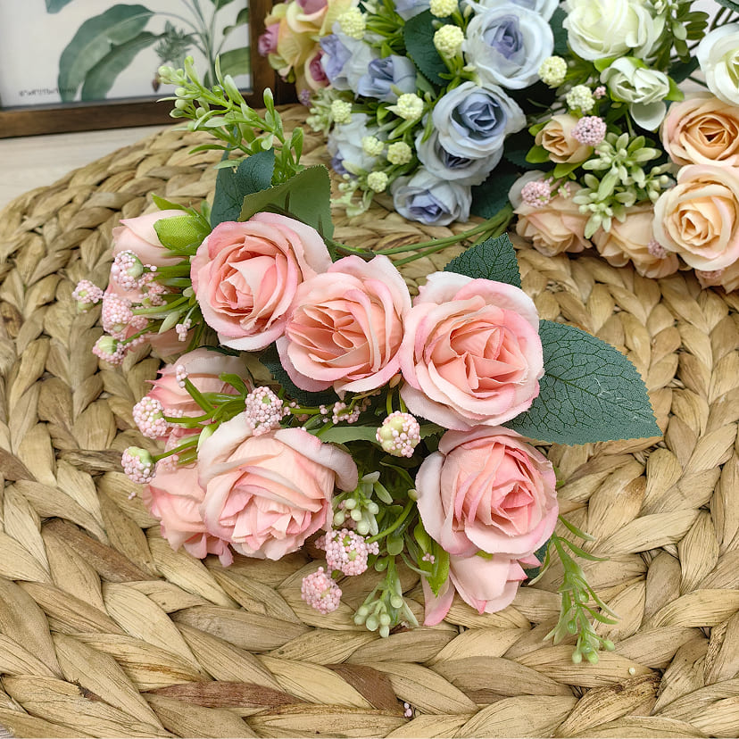 Искусственные цветы в Иваново | Цветы искусственные «Розы», нежно-розовые, букет