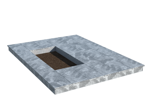 Площадки на могилу в Иваново | Площадка с вертикальной (10 см) мраморной облицовкой (под цветник)