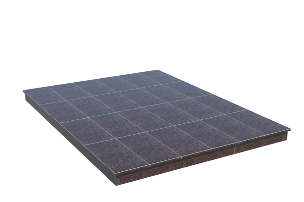 Площадки на могилу в Иваново | Площадка с вертикальной (10 см) облицовкой Дымовским гранитом